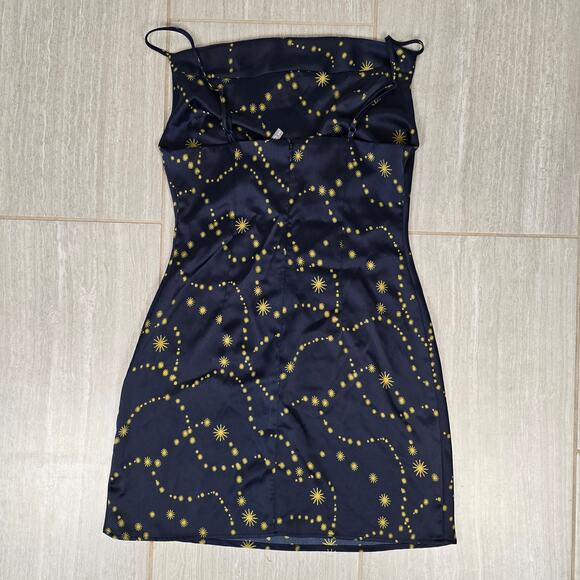 Urban Outfitters Mallory Celestial Slip Dress, Navy & Gold, Sz Medium - Picture 8 of 10
